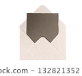 Brown craft envelope mockup presenting blank textured paper card for message, background isolated transparent personalized 132821352