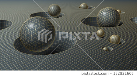 Retro-futuristic 80s grid landscape with...-插圖素材 [132821605] - PIXTA圖庫