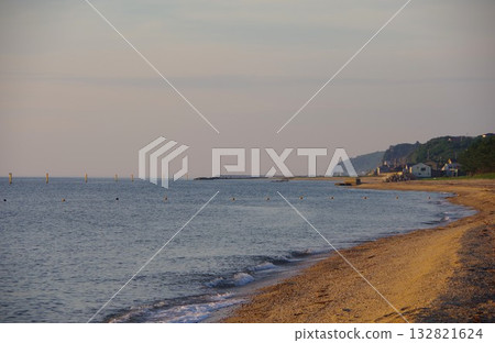 Minamiawaji City, Hyogo Prefecture: View of Goshikihama from Keino Matsubara Beach at dusk 132821624