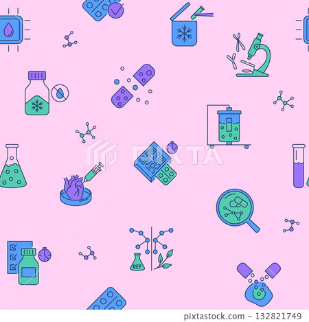 Bio technologies in pharmacology seamless pattern Bio technologies in pharmacology seamless pattern 132821749