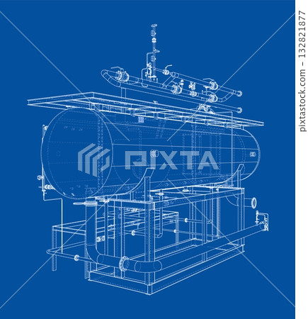 Industrial Equipment Blueprint. Vector Industrial Equipment Blueprint. Vector 132821877
