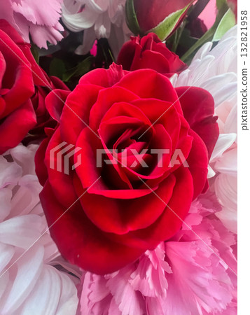 Bouquet of different beautiful flowers 132821958