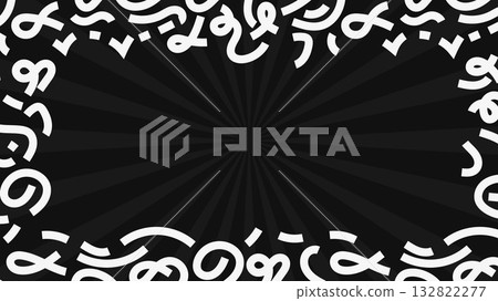 Abstract White Shapes on Black Background illustration Abstract White Shapes on Black Background illustration 132822277