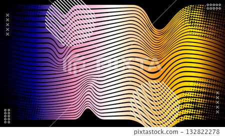 Modern Waves Line Gradient Banner Background with Orange White Purple and Blue Isolated on Black Background Modern Waves Line Gradient Banner Background with Orange White Purple and Blue Isolated on Black Background 132822278