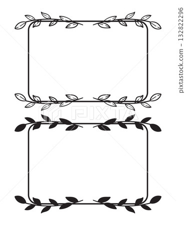Decorative rectangular border frames with botanical leaves design Decorative rectangular border frames with botanical leaves design 132822296