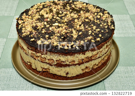 Cake baked at home in the oven. Cake baked at home in the oven. 132822719
