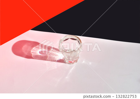 Small faceted glass tumbler. Small faceted glass tumbler. 132822753