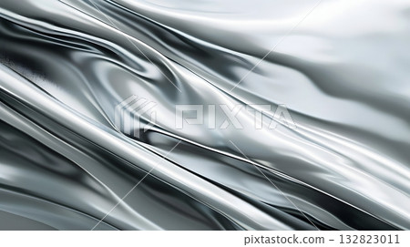 Stylized Background with Shiny Silver-to-Chrome Gradient in Modern Luxury Visual Style 132823011