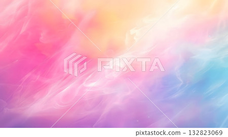 Gentle Color Flow of Pastel Rainbow Tones in Minimal Gradient Composition 132823069
