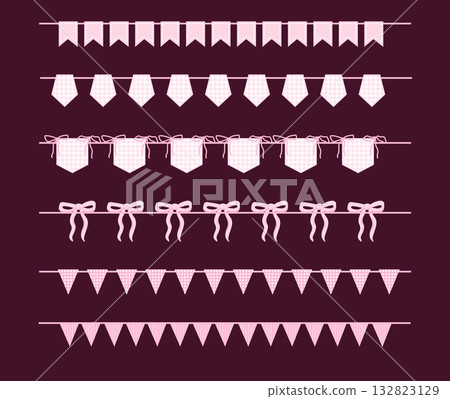 whimsical Pink pennant garland 132823129