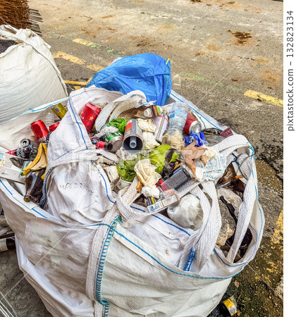 Bag Filled with Mixed Construction Waste Recycling and Environmental Concept Bag Filled with Mixed Construction Waste Recycling and Environmental Concept 132823134