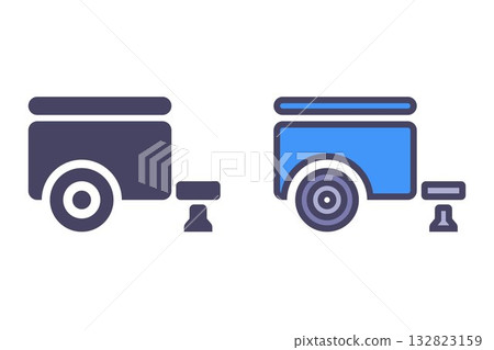 Black car trailer icon. 132823159