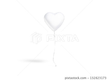 Blank white heart balloon flying mockup, transparent background, png, front view, 3d rendering. Empty levitation mylar bubble with hearts shape mock up, cut out. Blank white heart balloon flying mockup, transparent background, png, front view, 3d rendering. Empty levitation mylar bubble with hearts shape mock up, cut out. 132823173
