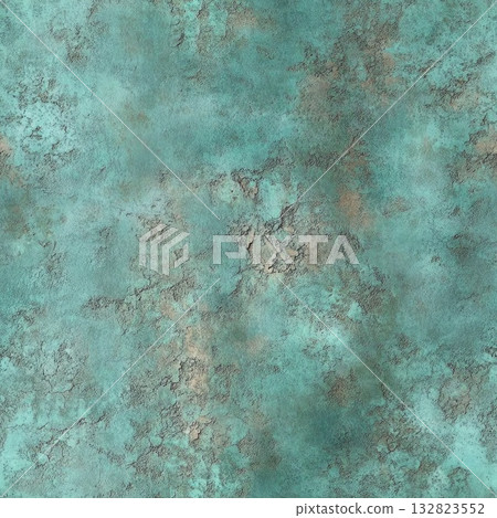 Photo of a seamless oxidized bronze texture, greenish patina, rough surface 132823552