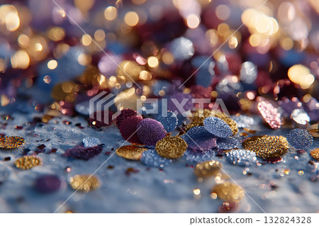 Festive Glittering Confetti Sparkle for Celebrations and Party Decor Generative AI Festive Glittering Confetti Sparkle for Celebrations and Party Decor Generative AI 132824328