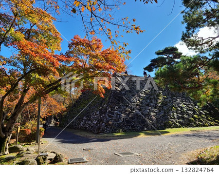 Komoro Castle ruins castle tower base 132824764