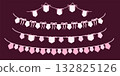 whimsical Pink pennant garland 132825126
