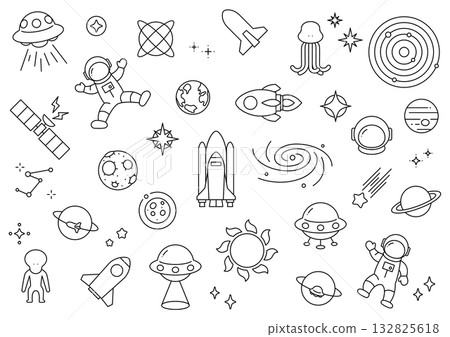 太空與天文圖標集 132825618