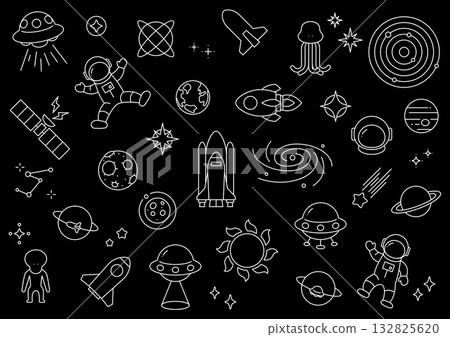 太空與天文圖標集 132825620