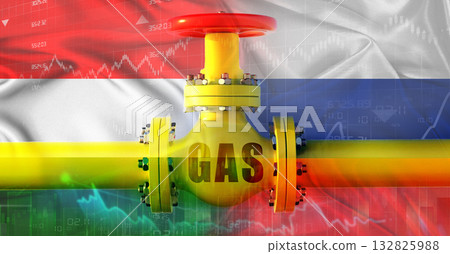 Russian gas export pipeline to Hungary. Gas exports from Russia to Hungary on financial chart 132825988