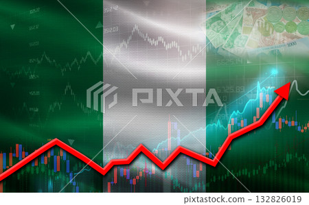 Nigeria economic growth on financial graph. Nigeria financial growth on market graph Nigeria economic growth on financial graph. Nigeria financial growth on market graph 132826019