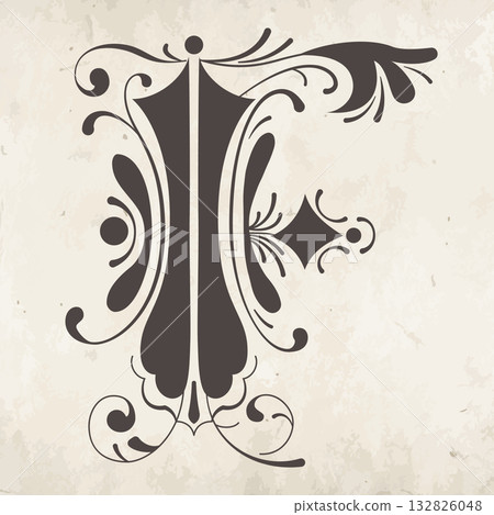 Decorative letter F Decorative letter F 132826048