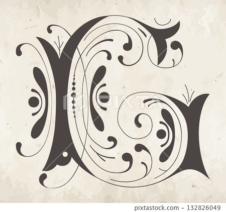 Decorative letter G Decorative letter G 132826049