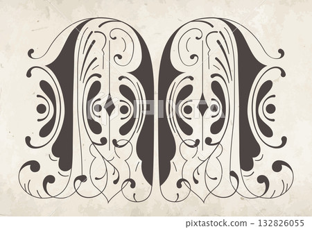 Decorative letter M Decorative letter M 132826055