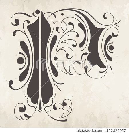 Decorative letter P Decorative letter P 132826057
