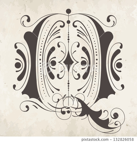 Decorative letter Q Decorative letter Q 132826058
