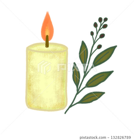 手繪蠟燭插圖 132826789