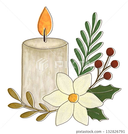 Hand drawn candle illustration Hand drawn candle illustration 132826791