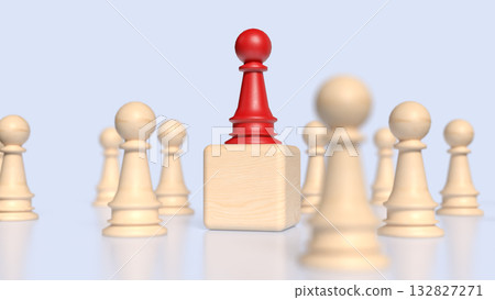 The Red chess for Leader concept 3d Rendering. The Red chess for Leader concept 3d Rendering. 132827271