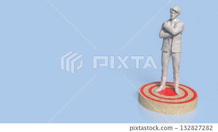 The Man stand on Target point for Business concept 3d Rendering. The Man stand on Target point for Business concept 3d Rendering. 132827282