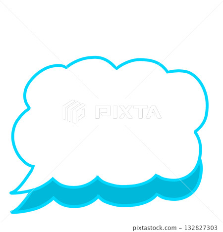 Speech bubble light blue fluffy simple 132827303