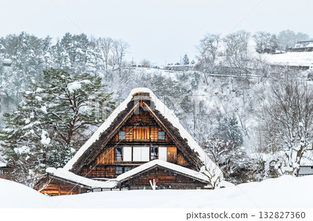 Shirakawa-go Wada family home buried in snow Shirakawa-go Wada family home buried in snow 132827360