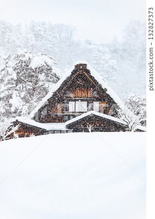 Shirakawa-go Wada family home buried in snow Shirakawa-go Wada family home buried in snow 132827373