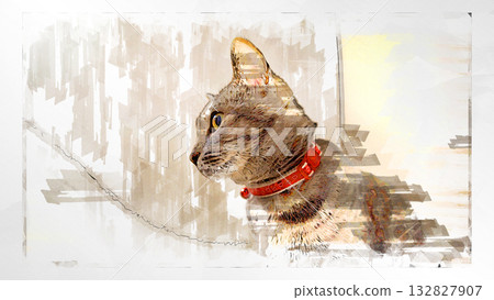 素描 風格 貓 貓 貓 kijitora 灰色 女 女 母貓 母貓 健康 漂亮 癒合 132827907