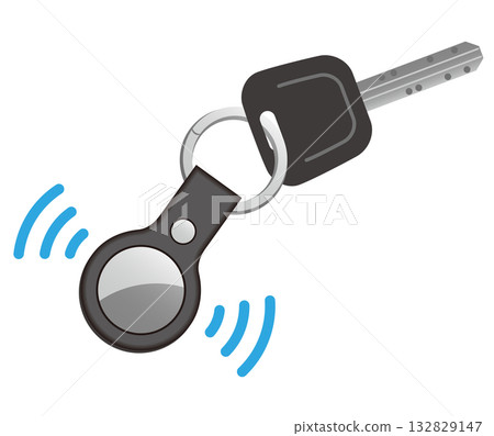 Anti-loss tag attached to key, tracking tag 132829147