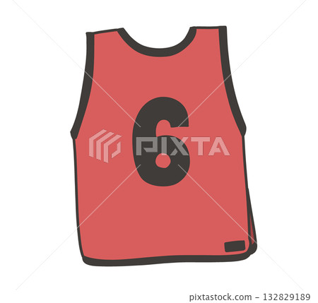 Illustration of red bib number 6 132829189