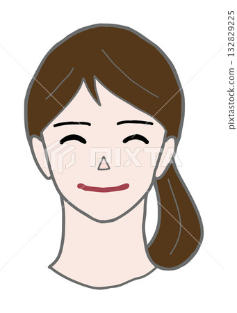 Adult woman vector illustration 1 - Satisfied color 132829225