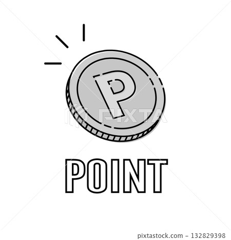 Point coin icon illustration simple vector material 132829398