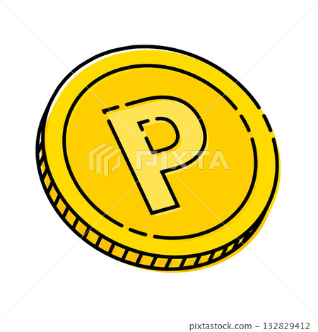 Point coin icon illustration simple vector material 132829412