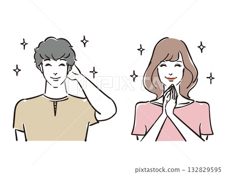 Refreshing men and women in their 30s with dazzling smiles Refreshing men and women in their 30s with dazzling smiles 132829595