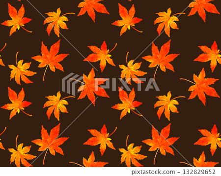 Seamless pattern of autumn maple leaves. Hand-drawn watercolor illustration background material of autumn plants. Seamless pattern of autumn maple leaves. Hand-drawn watercolor illustration background material of autumn plants. 132829652