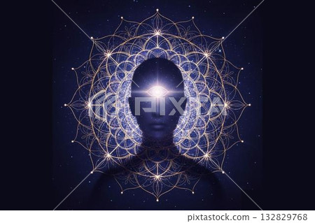 The Third Eye: Awakening and Inner Light, a Spiritual Art that Connects the Universe and Consciousness 132829768