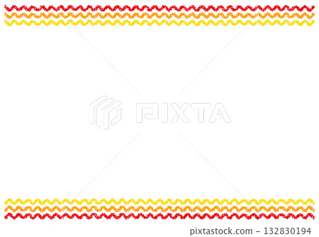 Hand-drawn crayon background wavy line frame 132830194