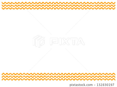 Hand-drawn crayon background wavy line frame 132830197