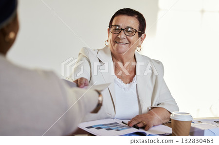 Lawyer, teamwork or women in meeting with contract for court case planning, strategy report or documents in office. Law firm, corporate or people for success evidence review or legal conversation 132830463