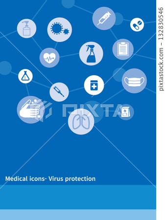 醫療和病毒預防網絡圖標藍色 132830546
